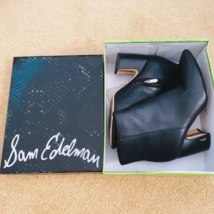 Sam Edelman Black Leather Hilty Booties Size 8
